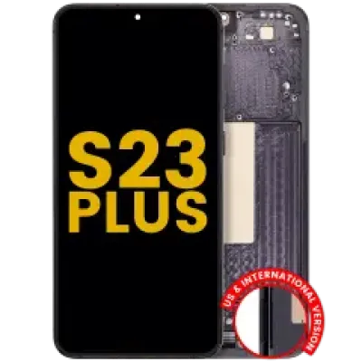 Дисплейний модуль (OLED) з рамкою для Samsung Galaxy S23 Plus 5G (US & International) (Refurbished) (Phantom Black)