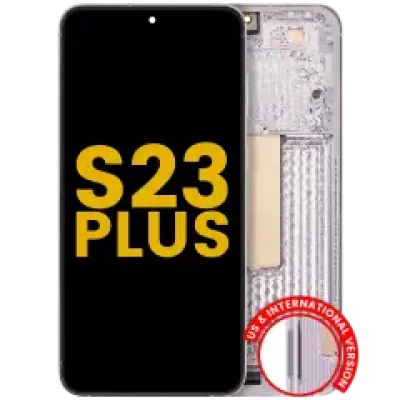 Дисплейний модуль (OLED) з рамкою для Samsung Galaxy S23 Plus 5G (US & International) (Refurbished) (лавандовий)