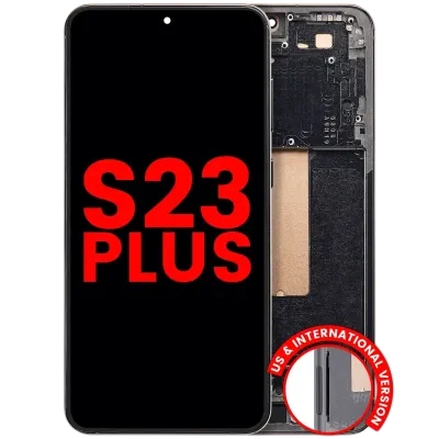 Дисплейний модуль (OLED) з рамкою для Samsung Galaxy S23 Plus (US & International) (Aftermarket Plus) (зелений)