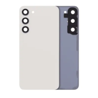 Заднє скло зі склом камери для Samsung Galaxy S23 Plus 5G (без логотипу) (Aftermarket Plus) (Cream)