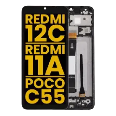Дисплейний модуль (LCD) з рамкою для Xiaomi Redmi 12C / Redmi 11A / Poco C55 (Refurbished) (Усі кольори)