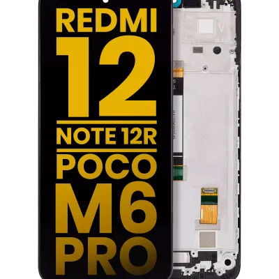Дисплейний модуль (LCD) з рамкою сумісний для Xiaomi Redmi 12 4G / Redmi 12 5G / Redmi Note 12R / Poco M6 Pro (Refurbished) (Усі кольори)