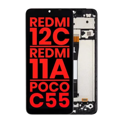 Дисплейний модуль (LCD) з рамкою для Xiaomi Redmi 12C / Redmi 11A / Poco C55 (Aftermarket Plus) (Усі кольори)