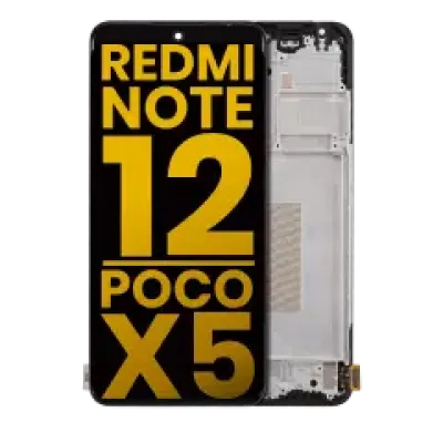 Дисплейний модуль (OLED) з рамкою для Xiaomi Redmi Note 12 5G / Poco X5 (Refurbished) (Усі кольори)