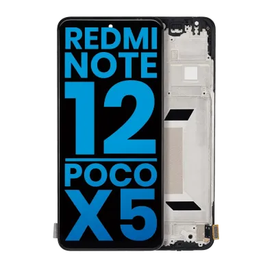 Дисплейний модуль (LCD) з рамкою для Xiaomi Redmi Note 12 5G / Poco X5 (Aftermarket: Incell) (Усі кольори)