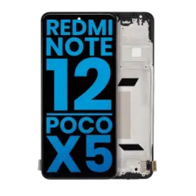 Дисплейний модуль (LCD) з рамкою для Xiaomi Redmi Note 12 5G / Poco X5 (Aftermarket: Incell) (Усі кольори)