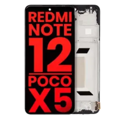 Дисплейний модуль (OLED) з рамкою для Xiaomi Redmi Note 12 5G / Poco X5 (Aftermarket Plus) (Усі кольори)
