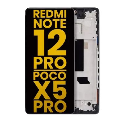 Дисплейний модуль (OLED) з рамкою для Xiaomi Redmi Note 12 Pro 5G / Redmi Note 12 Pro Speed / Xiaomi Poco X5 Pro (Refurbished) (усі кольори)