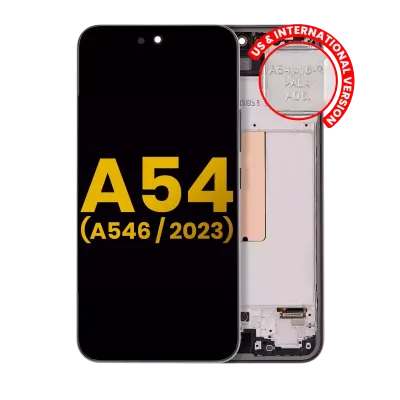 Дисплейний модуль (OLED) з рамкою для Samsung Galaxy A54 5G (A546 / 2023) (US & International Version) (Refurbished) (графітовий)