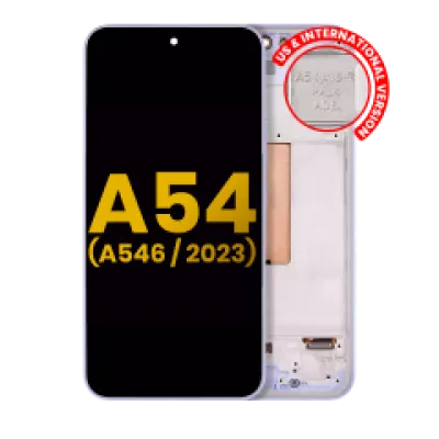 Дисплейний модуль (OLED) з рамкою для Samsung Galaxy A54 5G (A546 / 2023) (US & Internationa Versionl) (Refurbished) (фіолетовий)