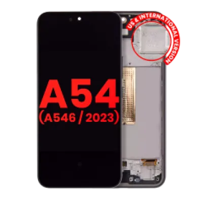 Дисплейний модуль (OLED) з рамкою для Samsung Galaxy A54 5G (A546 / 2023) (US & International Version) (Aftermarket Plus) (графітовий)