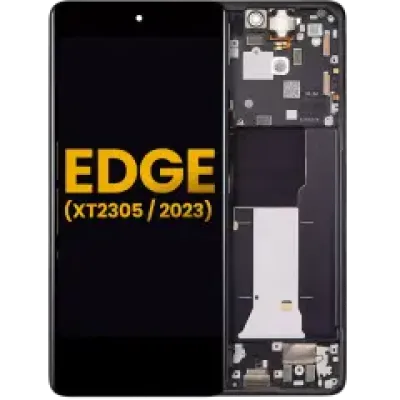 Дисплейний модуль OLED з рамкою для Motorola Moto Edge (XT2305 / 2023) (Refurbished) (Eclipse Black)