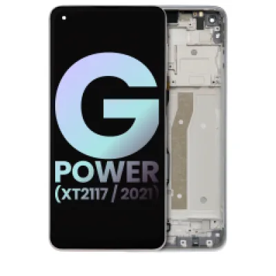 Дисплейний модуль з рамкою для Motorola Moto G Power (XT2117 / 2021) (Genuine OEM) (Polar Silver)