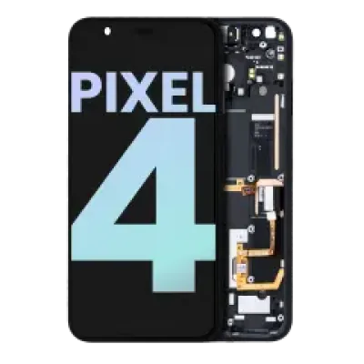 Дисплейний модуль (OLED) з рамкою для Google Pixel 4 (Genuine OEM) (Clearly White Power Button)