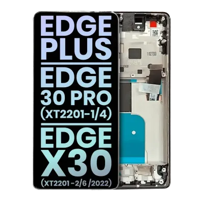 OLED Assembly With Frame For Motorola Moto Edge Plus / Edge 30 Pro (XT2201-1/4) / Edge X30 5G (XT2201-2/6 /2021) (Genuine OEM) (Stardust White)