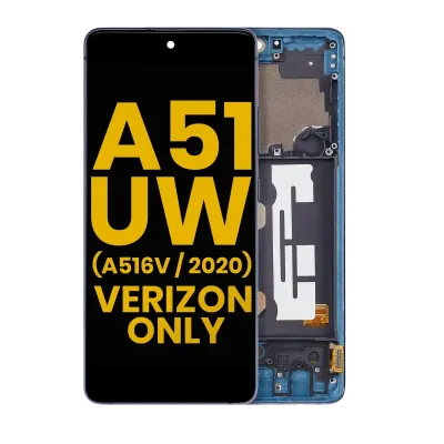 Дисплейний модуль (OLED) з рамкою для Samsung Galaxy A51 5G UW (A516V / 2020) (Verizon 5G UW Frame Only) (Refurbished) (Prism Bricks Blue)