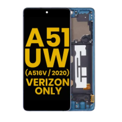Дисплейний модуль (OLED) з рамкою для Samsung Galaxy A51 5G UW (A516V / 2020) (Verizon 5G UW Frame Only) (Refurbished) (Prism Bricks Blue)