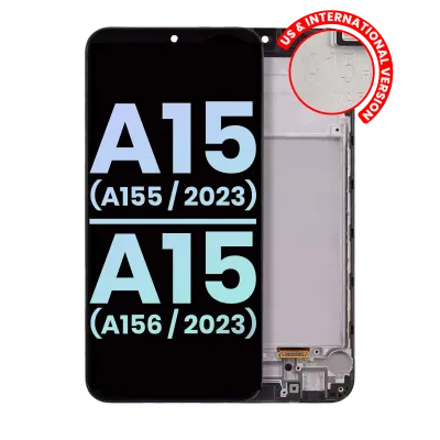 Дисплейний модуль (OLED) з рамкою для Samsung Galaxy A15 4G (A155 / 2023) / A15 5G (A156 / 2023) (US & International) (Service Pack) (всі кольори)