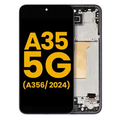 Дисплейний модуль (OLED) з рамкою для Samsung Galaxy A35 5G (A356 / 2024) (Refurbished) (Navy)