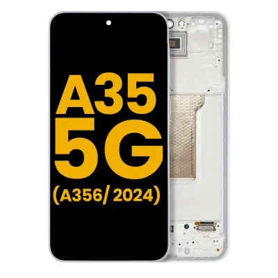 Дисплейний модуль (OLED) з рамкою для Samsung Galaxy A35 5G (A356 / 2024) (Refurbished) (Iceblue)
