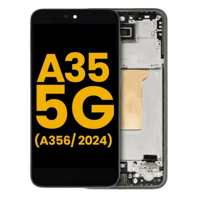 Дисплейний модуль (OLED) з рамкою для Samsung Galaxy A35 5G (A356 / 2024) (Refurbished) (Lemon)