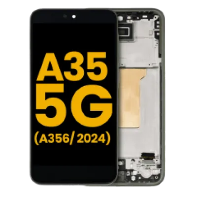 Дисплейний модуль (OLED) з рамкою для Samsung Galaxy A35 5G (A356 / 2024) (Refurbished) (Lemon)