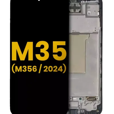 Дисплейний модуль (OLED) з рамкою для Samsung Galaxy M35 (M356 / 2024) (Refurbished) (чорний)