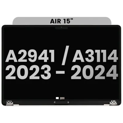 Дисплейний модуль LCD для MacBook Air 15" (A2941 / Mid 2023) / Air 15" (A3114 / Mid 2024) (з передвстановленим кабелем датчика кута кришки) (Used OEM Pull: Grade A) (сріблястий)
