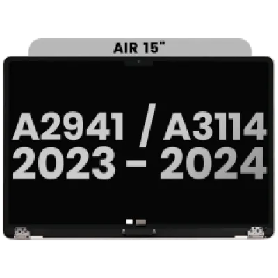 Дисплейний модуль LCD для MacBook Air 15" (A2941 / Mid 2023) / Air 15" (A3114 / Mid 2024) (з передвстановленим кабелем датчика кута кришки) (Used OEM Pull: Grade A) (сріблястий)
