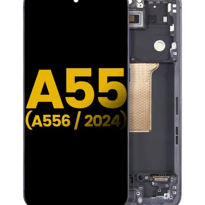 Дисплейний модуль (OLED) з рамкою для Samsung Galaxy A55 (A556 / 2024) (Refurbished) (Navy)