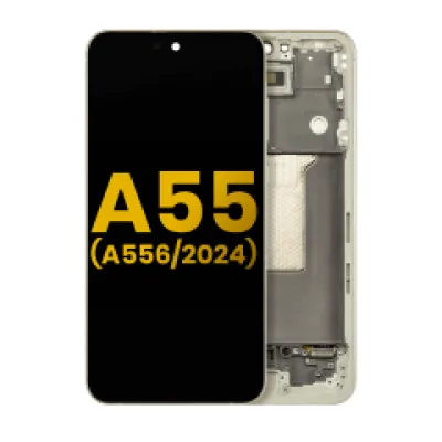 Дисплейний модуль (OLED) з рамкою для Samsung Galaxy A55 (A556 / 2024) (Refurbished) (Lemon)