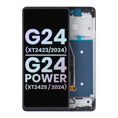 Дисплейний модуль (LCD) з рамкою для Motorola Moto G24 (XT2423 / 2024) / G24 Power (XT2425-1 / 2024) (Genuine OEM) (Всі кольори)