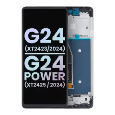 Дисплейний модуль (LCD) з рамкою для Motorola Moto G24 (XT2423 / 2024) / G24 Power (XT2425-1 / 2024) (Genuine OEM) (Всі кольори)