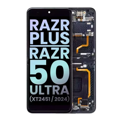 Внутрішній дисплейний модуль (OLED) з рамкою для Motorola Razr Plus 2024 / Razr 50 Ultra (XT2451 / 2024) / Razr Plus 2025 (XT2557) (Genuine OEM) (Midnight Blue)