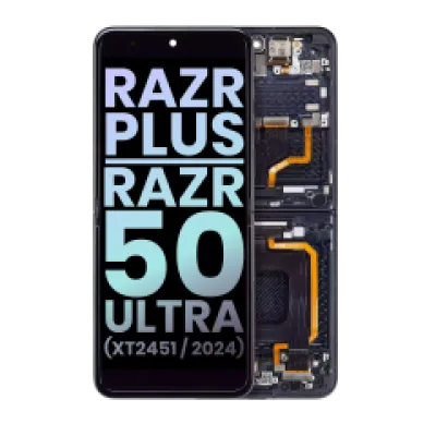 Внутрішній дисплейний модуль (OLED) з рамкою для Motorola Razr Plus 2024 / Razr 50 Ultra (XT2451 / 2024) / Razr Plus 2025 (XT2557) (Genuine OEM) (Midnight Blue)