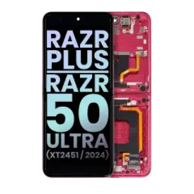Внутрішній дисплейний модуль (OLED) з рамкою для Motorola Razr Plus 2024 / Razr 50 Ultra (XT2451 / 2024) / Razr Plus 2025 (XT2557) (Genuine OEM) (Hot Pink)