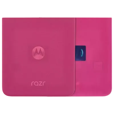 Back Cover Glass For Motorola Razr Plus / Razr 50 Ultra (XT2451 / 2024) / Razr Plus 2025 (XT2557 / 2025) (Genuine OEM) (Hot Pink)