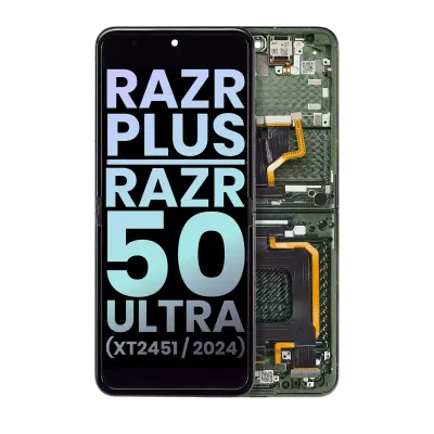 Внутрішній дисплейний модуль (OLED) з рамкою для Motorola Razr Plus 2024 / Razr 50 Ultra (XT2451 / 2024) / Razr Plus 2025 (XT2557) (Genuine OEM) (Spring Green)