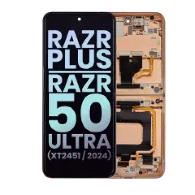 Внутрішній дисплейний модуль (OLED) із рамкою для Motorola Razr Plus 2024 / Razr 50 Ultra (XT2451 / 2024) / Razr Plus 2025 (XT2557) (Genuine OEM) (Peach Fuzz)