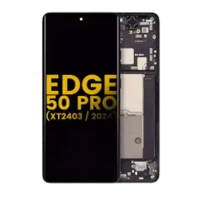 Дисплейний модуль (OLED) із рамкою для Motorola Moto Edge 50 Pro (XT2403 / 2024) (Refurbished) (Black Beauty)
