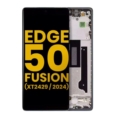 Дисплейний модуль (OLED) із рамкою для Motorola Moto Edge 50 Fusion 5G (XT2429 / 2024) (Refurbished) (Forest Blue)