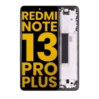Дисплейний модуль (OLED) з рамкою для Xiaomi Redmi Note 13 Pro Plus (Refurbished) (чорний)
