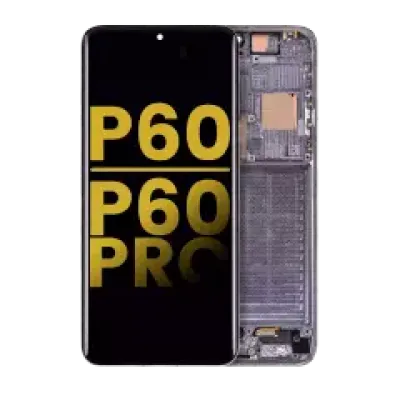 Дисплейний модуль (OLED) з рамкою для Huawei P60 / P60 Pro (Refurbished) (чорний / зелений)