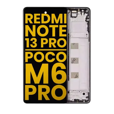 OLED Assembly With Frame For Xiaomi Redmi Note 13 Pro 4G / Xiaomi Poco M6 Pro 4G / Xiaomi Redmi Note 14S (Refurbished) (Midnight Black)