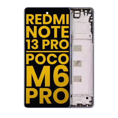 OLED Assembly With Frame For Xiaomi Redmi Note 13 Pro 4G / Poco M6 Pro 4G (Refurbished) (Purple)