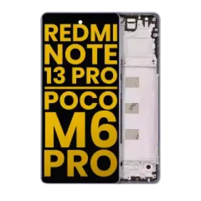 Дисплейний модуль (OLED) з рамкою для Xiaomi Redmi Note 13 Pro 4G / Poco M6 Pro 4G (Refurbished) (фіолетовий)