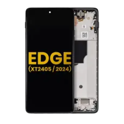 Дисплейний модуль (OLED) із рамкою для Motorola Edge (XT2405 / 2024) (Refurbished) (чорний)