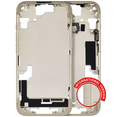 Mid-Frame Housing W/ Small Parts For iPhone 15 (EU / Global Version) (Used OEM Pull: Grade A) (Yellow)