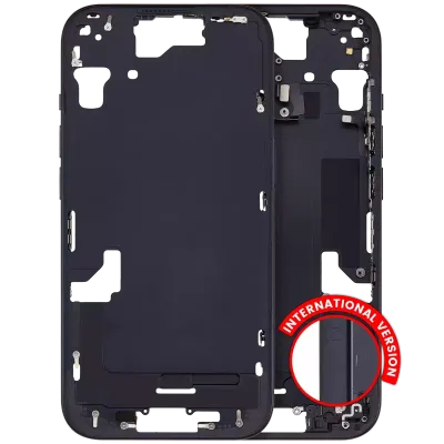 Середня рамка з дрібними деталями для iPhone 15 (EU / Global Version) (Aftermarket Plus) (чорний)