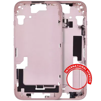Середня рамка з дрібними деталями для iPhone 15 (EU / Global Version) (Aftermarket Plus) (рожевий)